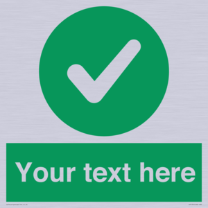 Custom green background, green circle with tick